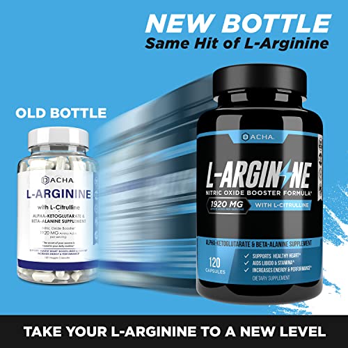 Bottle front view of DACHA L-Arginine 1920 mg