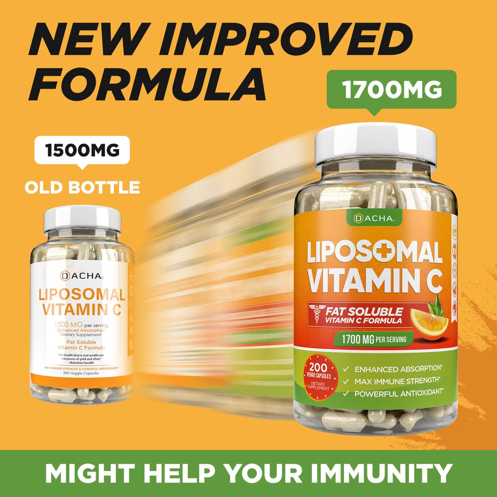 DACHA liposomal vitamin C capsules on a tray for daily immune support
