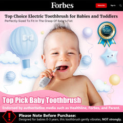 Close-up of LED light and 2-minute timer on DADA-TECH toothbrush