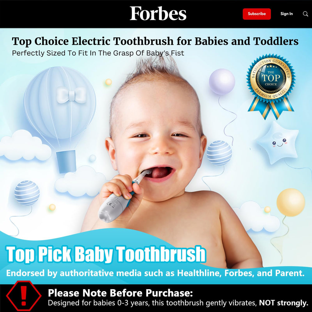 Close-up of LED indicator and soft bristles on DADA-TECH toothbrush