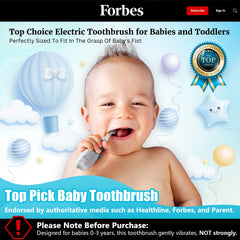 Close-up of LED indicator and soft bristles on DADA-TECH toothbrush