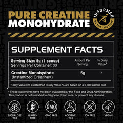 Shaker bottle showing daily 5g serving of creatine powder