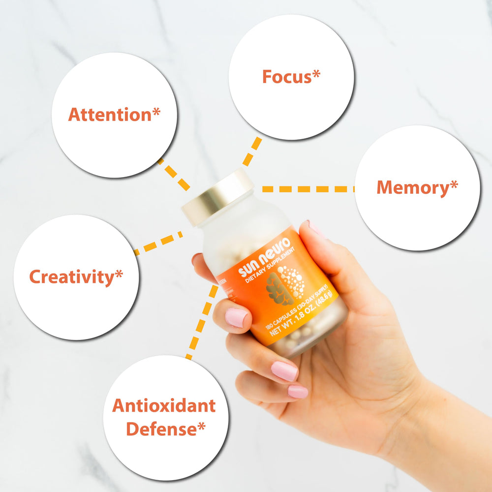 Daily brain food concept with nootropics for memory and focus