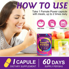 Two-capsule daily serving of female beef organ supplement
