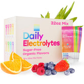 Daily Electrolytes pink salt packet for fast, sugar free hydration on the go.