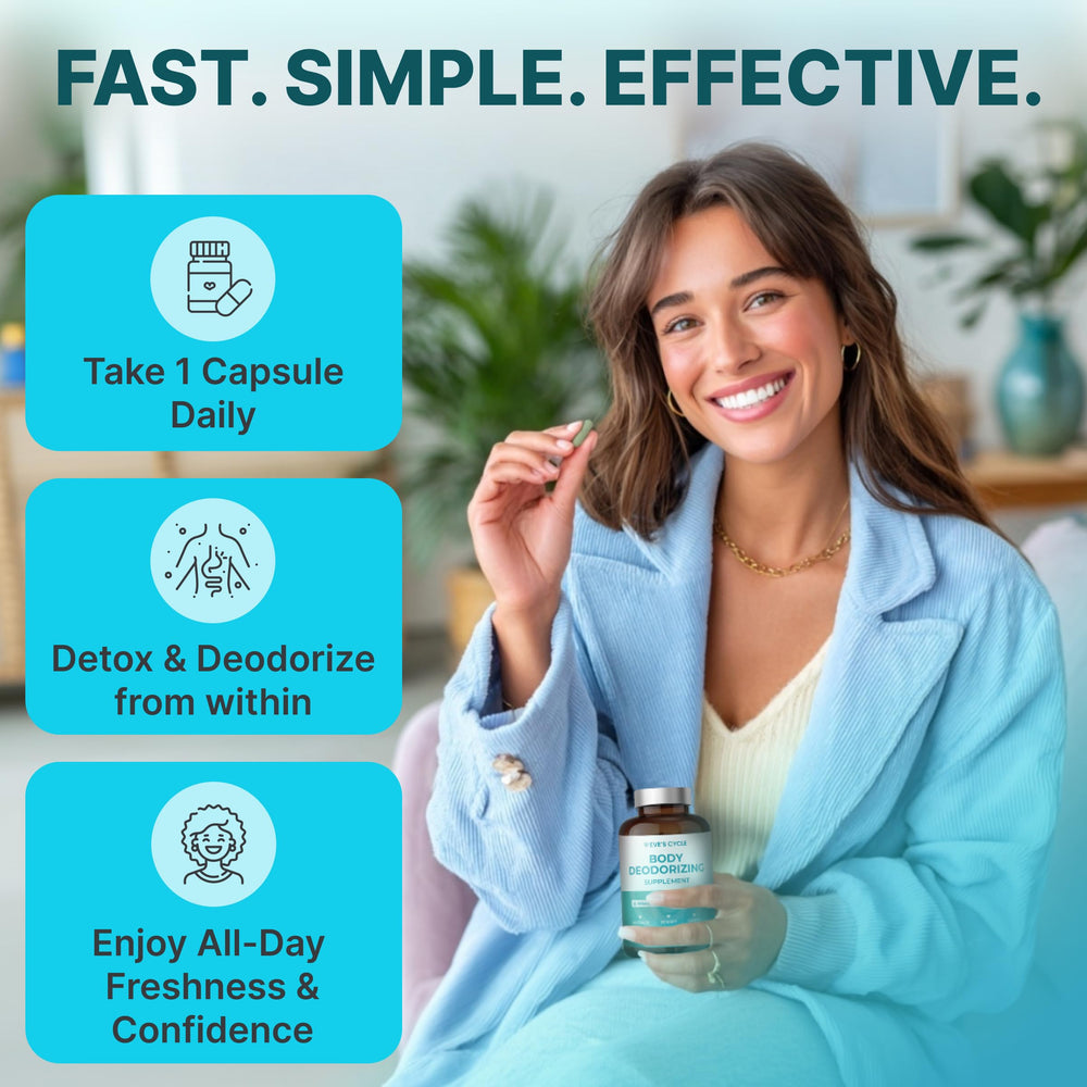 All-day freshness from inside the body deodorizing supplement