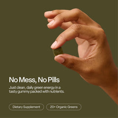 Back label showing nutrition information for Daily Greens Gummies