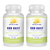 Front view of Daily L-Methylfolate 15mg two-bottle package