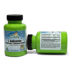 Nutrition facts panel on L-Salivarius bottle