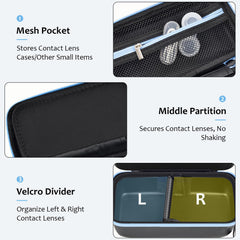 Compact travel-ready lens case