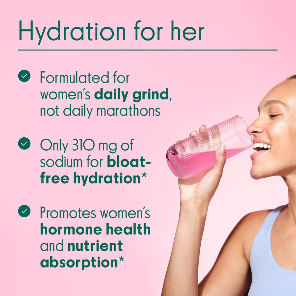 Glass of water with Daily Love Electrolytes dissolving for hydration