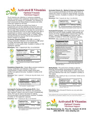 Close-up of Daily Manufacturing Activated B-Complex bottle showing B vitamin ingredients