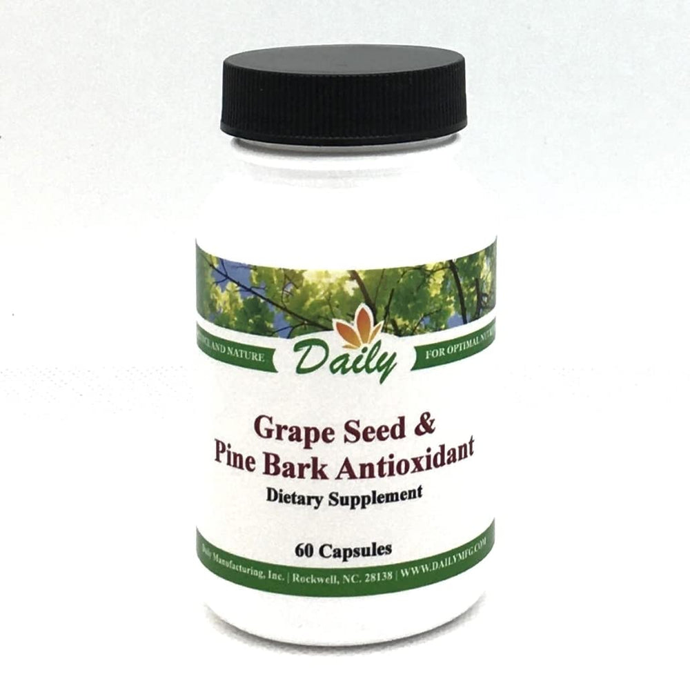 Daily Manufacturing Grape Seed & Pine Bark Extracts OPC blend with Citrus Bioflavonoids in 60 vegetarian capsules