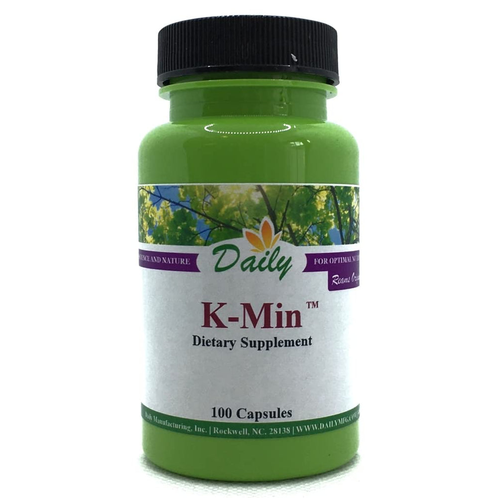K-Min capsule close-up showing soft rock phosphate and diatomaceous earth ingredients
