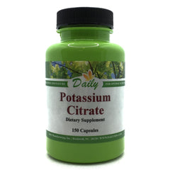 Bottle of Daily Manufacturing Potassium Citrate with label
