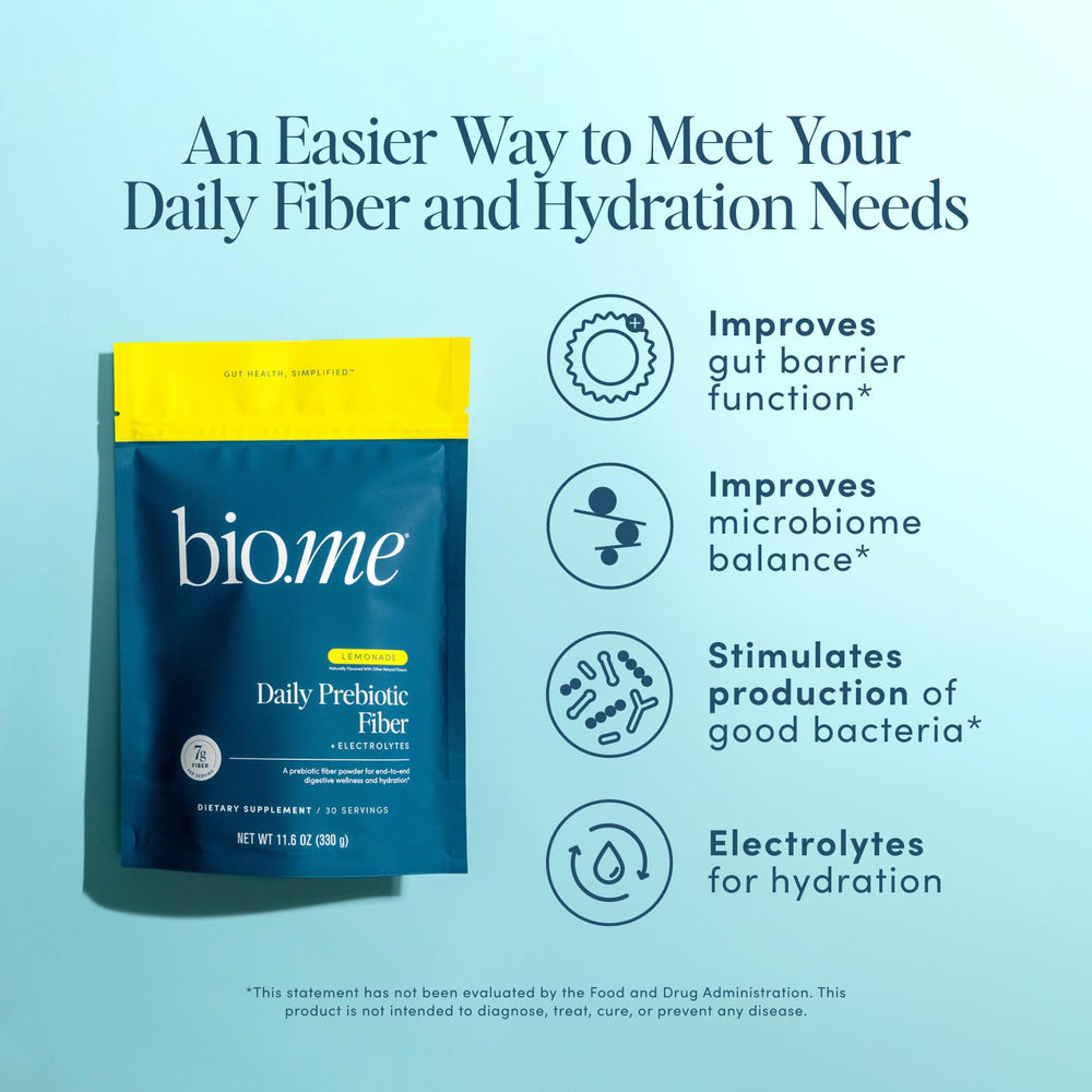 Lemonade-flavored prebiotic fiber powder being mixed in water