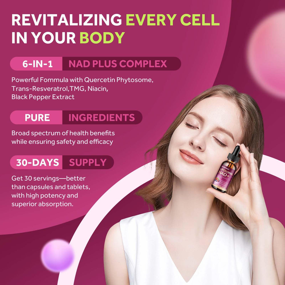 Two droppers daily serving of NAD liquid