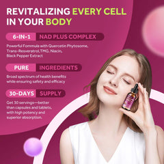 Two droppers daily serving of NAD liquid