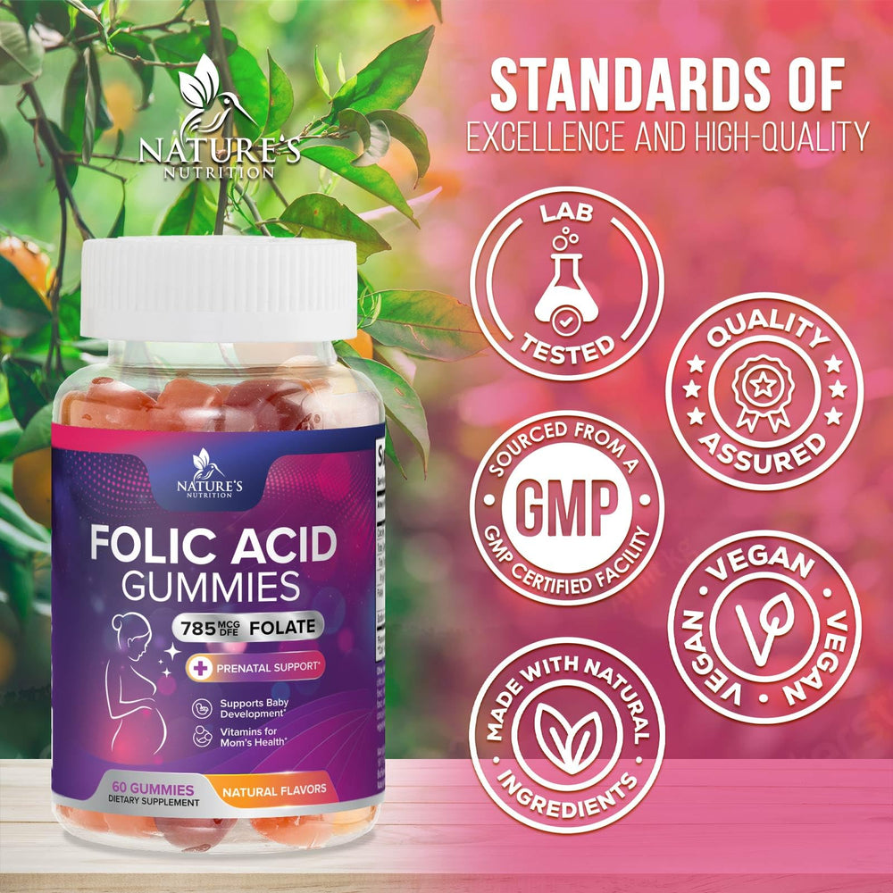 Daily vitamin B9 (folate) gummies for women