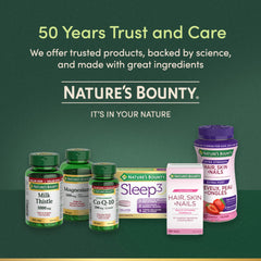 Daily wellness supplement showing Nature's Bounty calcium D3 softgels