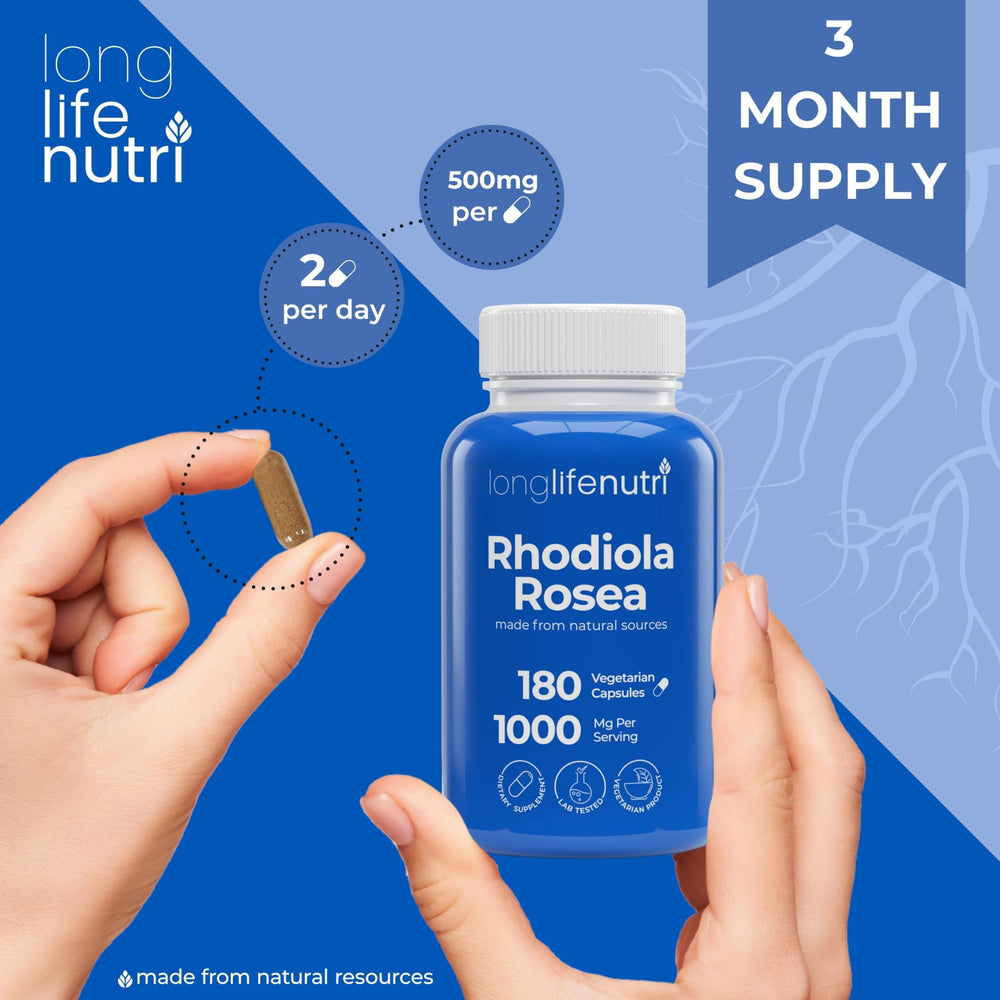 Daily wellness supplement with Rhodiola Rosea
