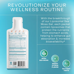 Daily wellness sea moss gel sachets in use