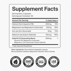 Packaging of DailyH2 showing 60 vegan capsules