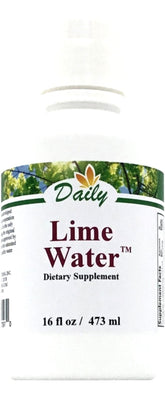 Front view of Daily's Lime Water 16 oz bottle