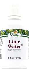 Front view of Daily's Lime Water 16 oz bottle