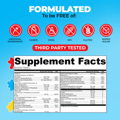 Label showing dairy-free, gluten-free, non-GMO attributes