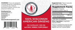 Storage and shelf life of Dairyland American Ginseng capsules