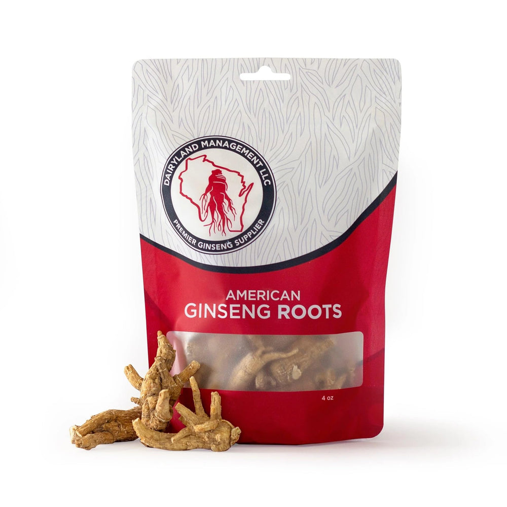 Front view of Dairyland American Ginseng Roots 4 oz Wisconsin pack