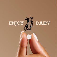 Close-up of a single DairyPill capsule