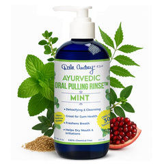 Dale Audrey Ayurvedic oil pulling mouthwash bottle with mint-cinnamon flavor