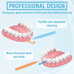 Interdental brushes designed for braces, bridges, and implants