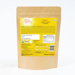 Darsa Organics Stevia Powder 16 oz bottle back label