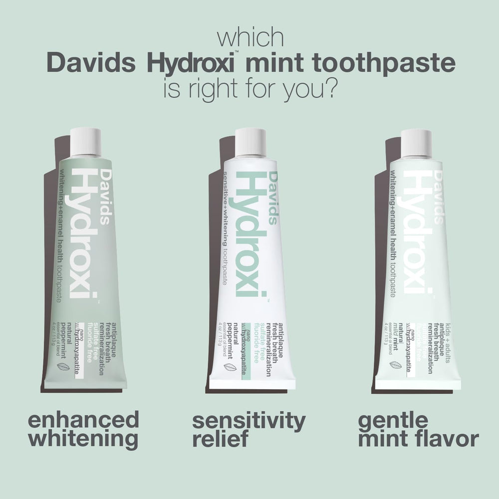 Toothpaste tube with gentle mint flavor badge