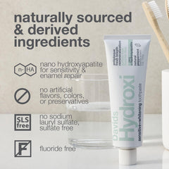 Made in USA 3-pack packaging of Davids Hydroxi toothpaste