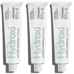 Front view of Davids Hydroxi fluoride-free nano hydroxyapatite toothpaste tube