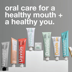 Made in USA emblem with Davids Hydroxi toothpaste packaging