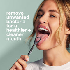 Ergonomic, comfortable tongue scraper suitable for all mouth sizes