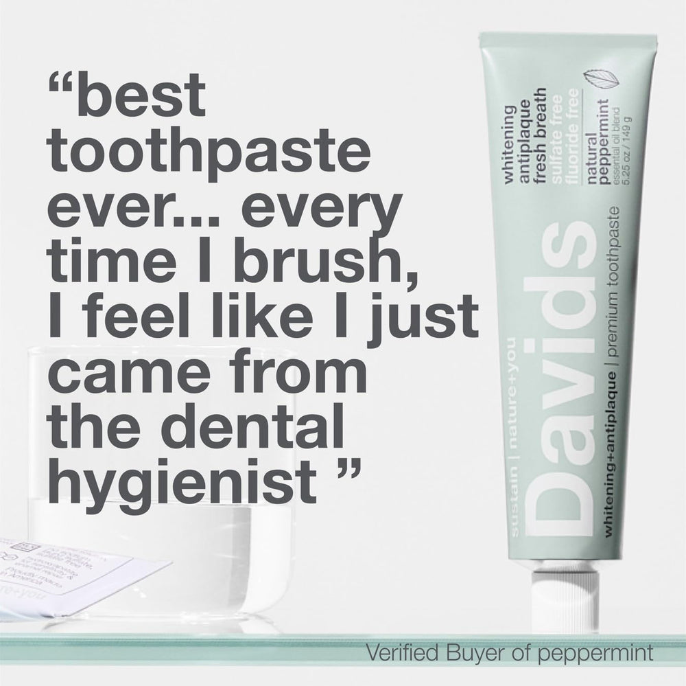 EWG Verified badge on Davids toothpaste packaging