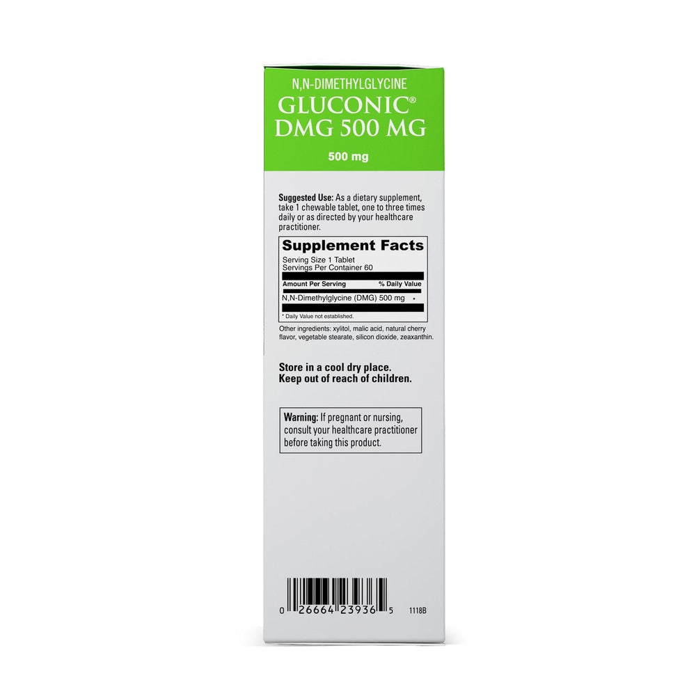 Bottled DAVINCI Gluconic DMG 500 mg with label