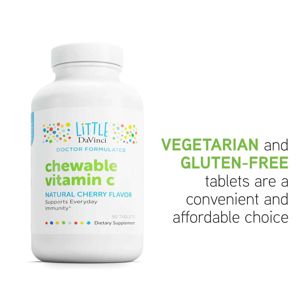 Illustration of kid-friendly dosing for DAVINCI Labs Vitamin C chewables