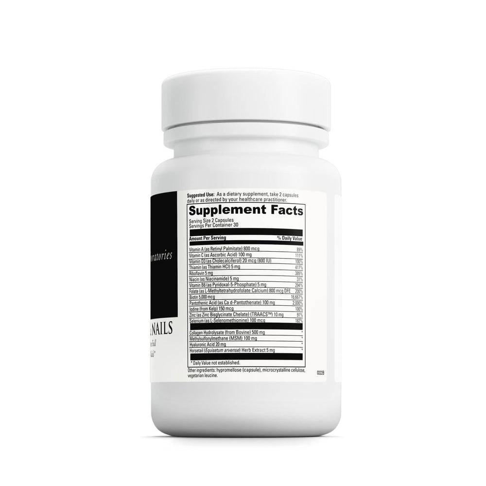 Hair, Skin & Nails packaging and bottle on white background