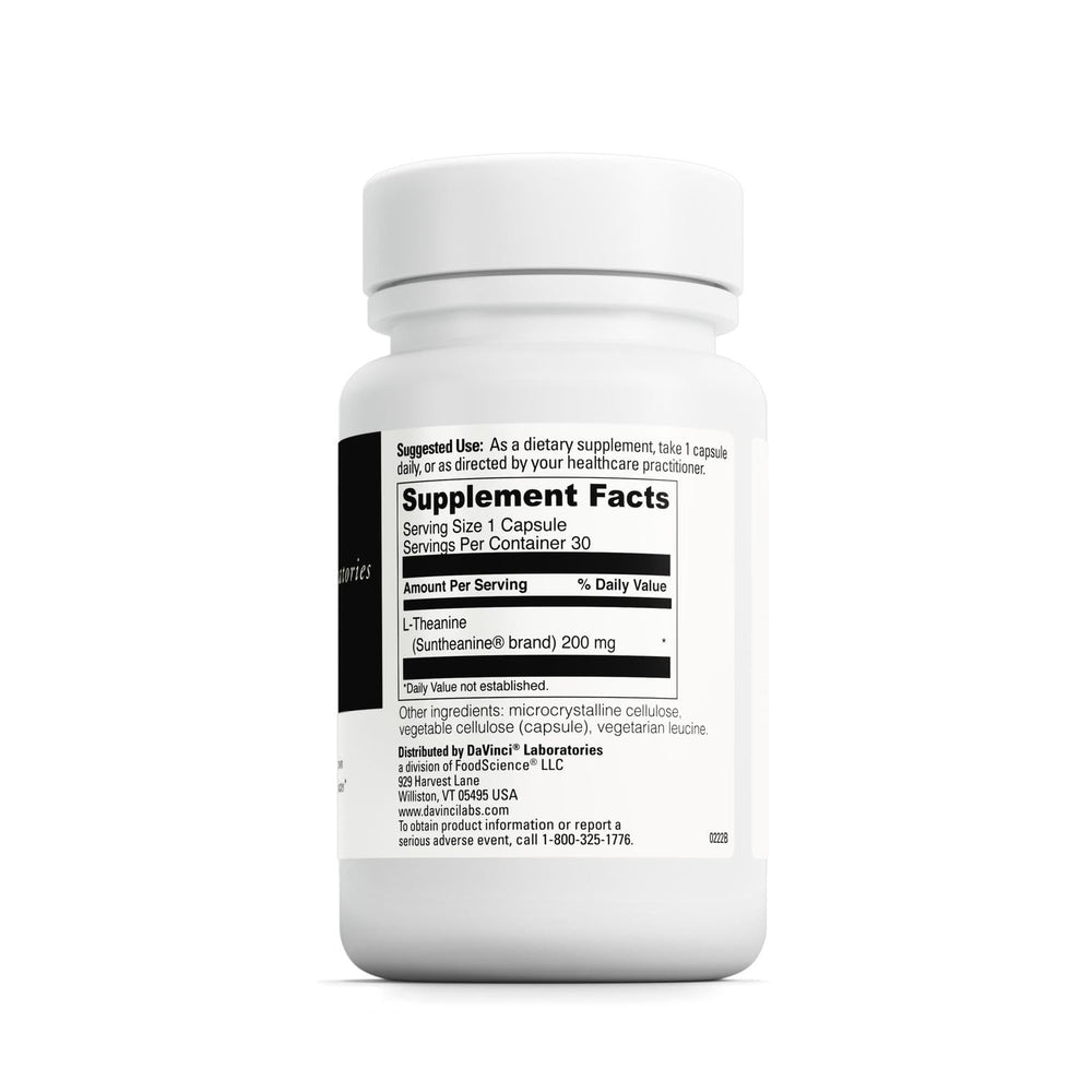 Ingredients panel featuring Suntheanine L-Theanine