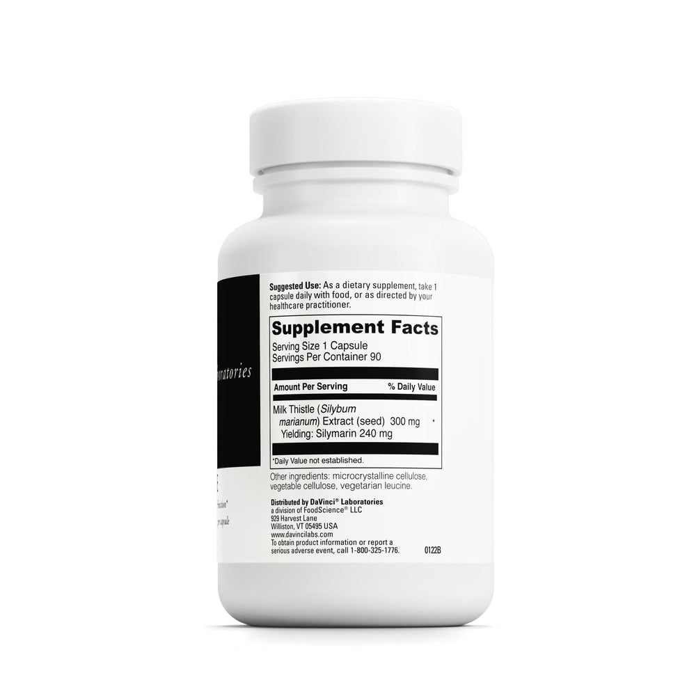 Liver support detail highlighting silymarin content from milk thistle