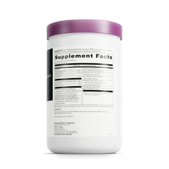 Berry-flavored powder being stirred into a drink