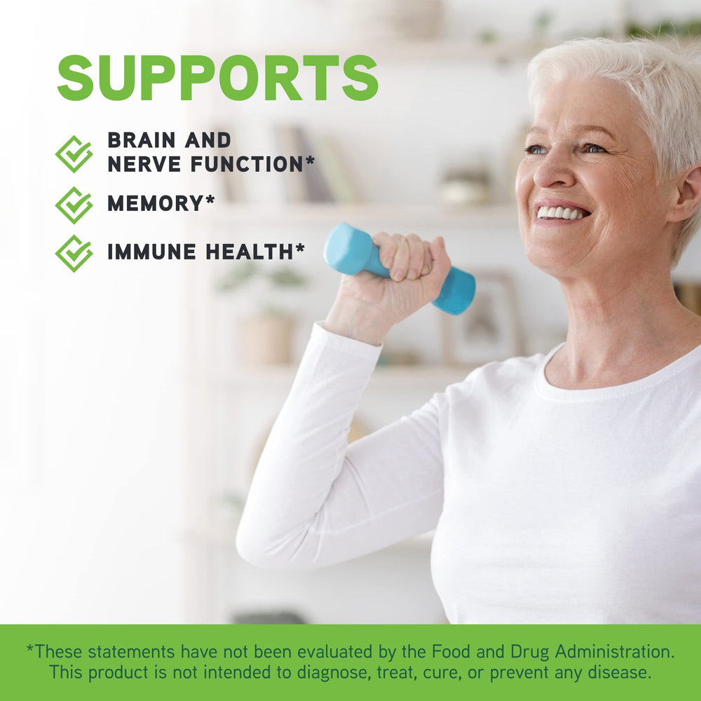 Nutrition label highlighting brain and immune health benefits