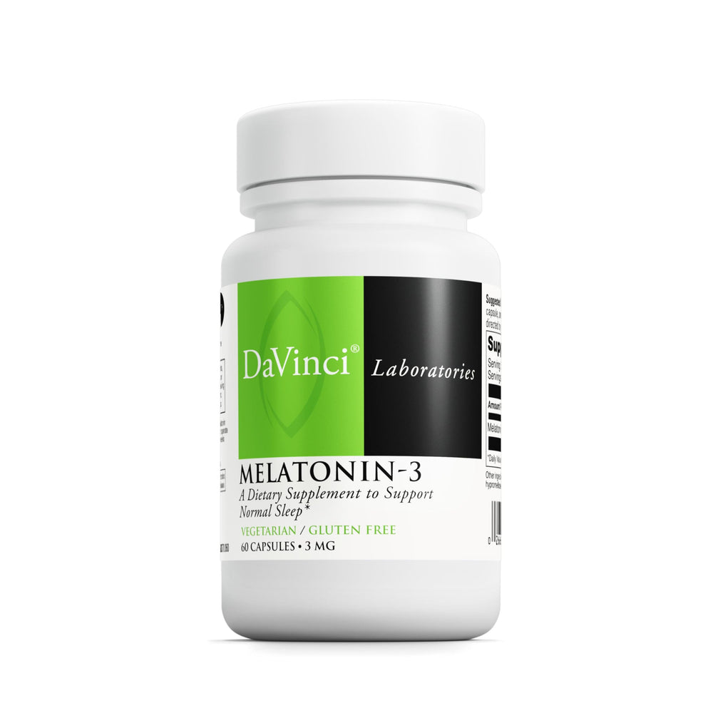 DaVinci Labs Melatonin-3 bottle with 60 vegetarian capsules